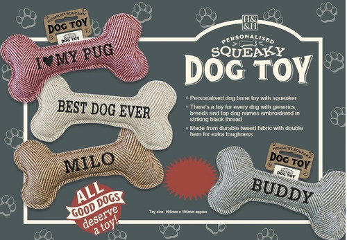 Personalised squeaky dog toys - squeaky,