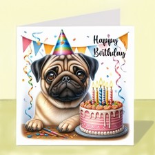 Pug Dog Birthday Greetings