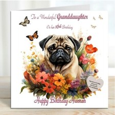 Personalised Birthday Card Pug