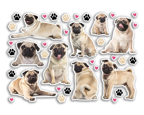 Sticker sheet pug - a5,