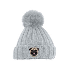 FAWN PUG DOG BEANIE. UNISEX