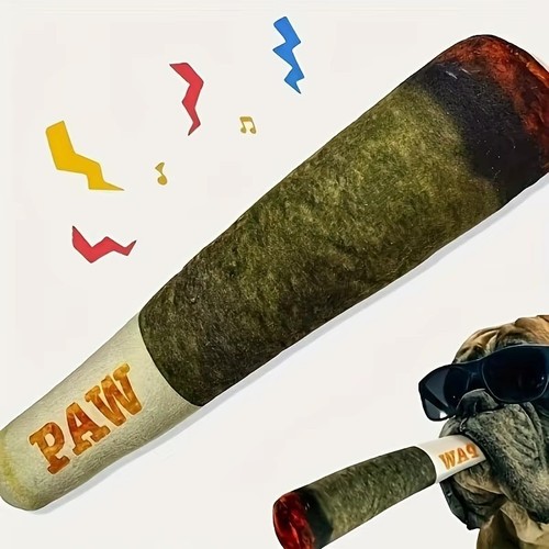 Raw squeaky dog toy - toy, spliff